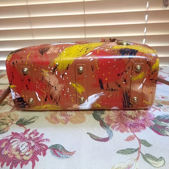 Vintage Dooney & Bourke Dipinta Inspired Hand Painted Satchel Shoulder Bag - Picture 3 of 15